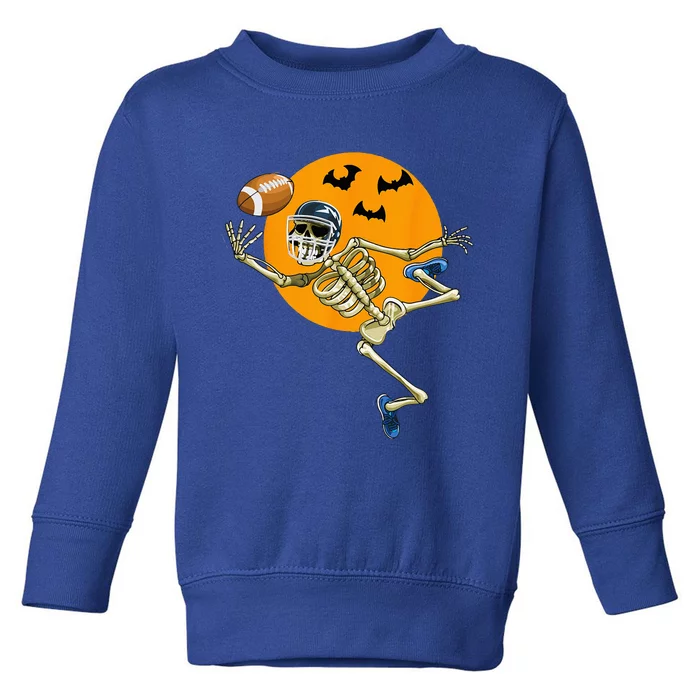 American Football Skeleton Halloween Football Fan Toddler Sweatshirt