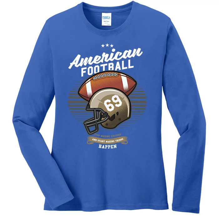 American Football Sport Tournamet Touchdown Mom Dad Gift Ladies Long Sleeve Shirt