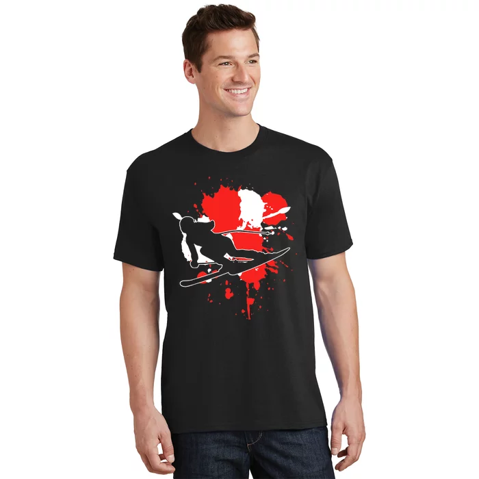 Austria Flag Skier Austrian Alpine Skiing T-Shirt