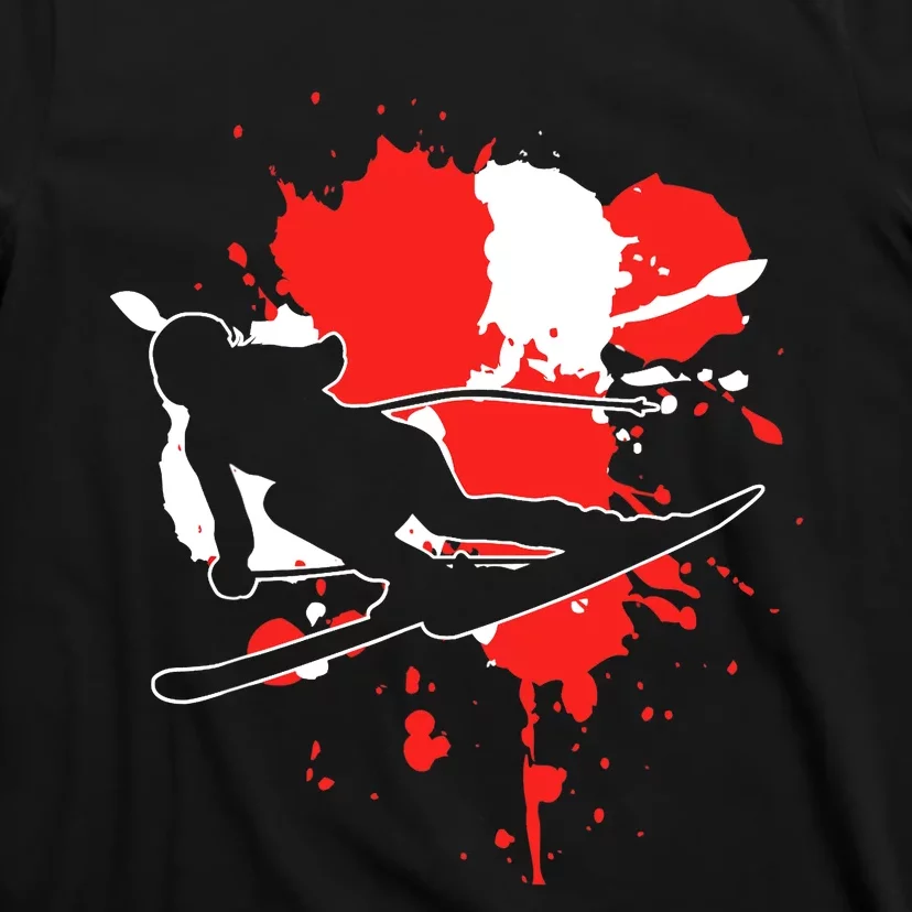 Austria Flag Skier Austrian Alpine Skiing T-Shirt