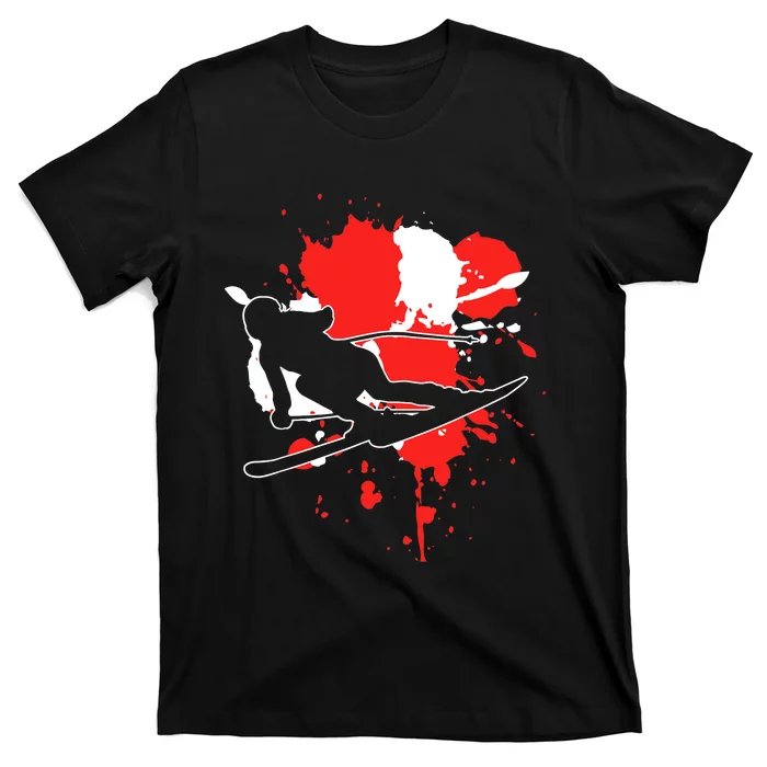 Austria Flag Skier Austrian Alpine Skiing T-Shirt