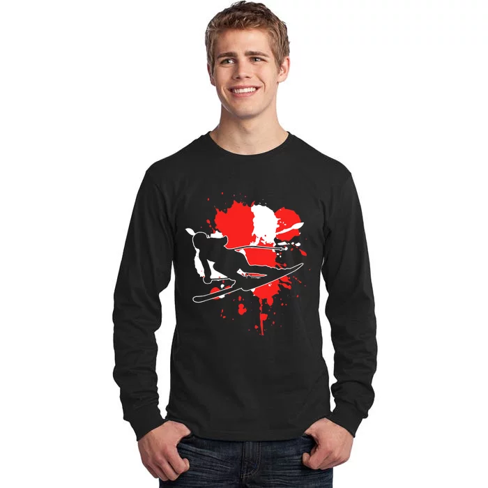 Austria Flag Skier Austrian Alpine Skiing Tall Long Sleeve T-Shirt