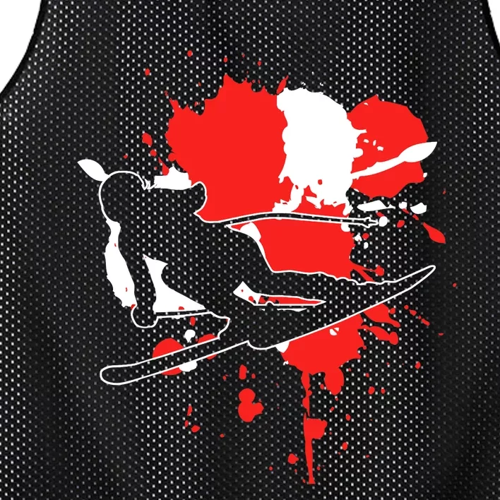 Austria Flag Skier Austrian Alpine Skiing Mesh Reversible Basketball Jersey Tank