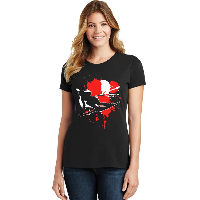 Austria Flag Skier Austrian Alpine Skiing Women's T-Shirt