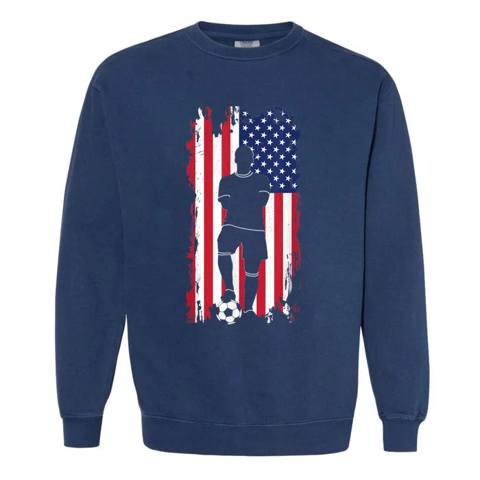 American Flag Soccer Apparel - Soccer Garment-Dyed Sweatshirt