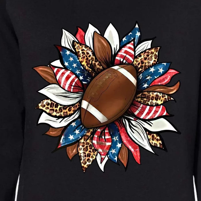 American Football Sunflower Great Gift American Flag Sunflower Gift Womens California Wash Sweatshirt