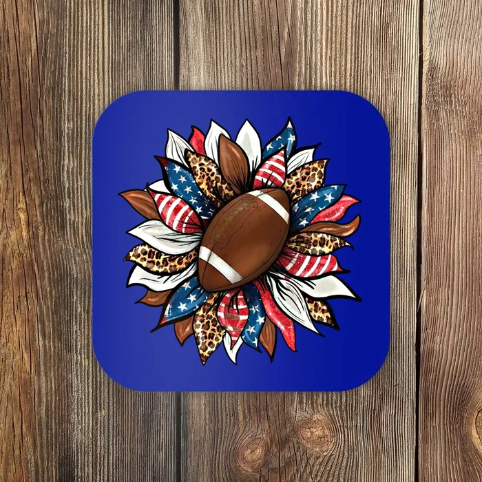 American Football Sunflower Great Gift American Flag Sunflower Gift Coaster