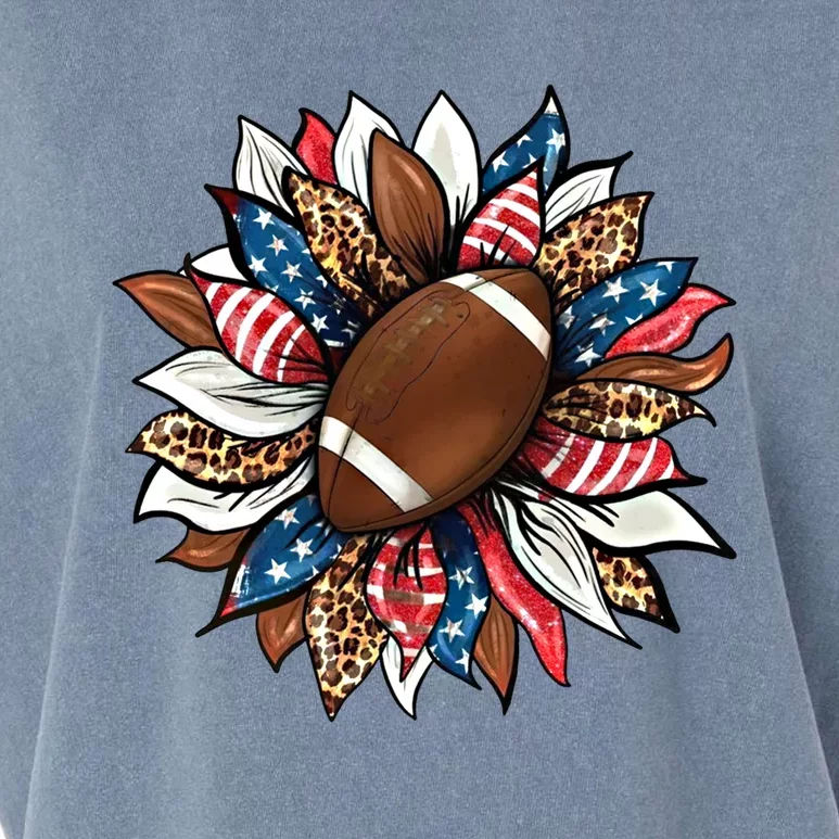 American Football Sunflower Great Gift American Flag Sunflower Gift Garment-Dyed Women's Muscle Tee