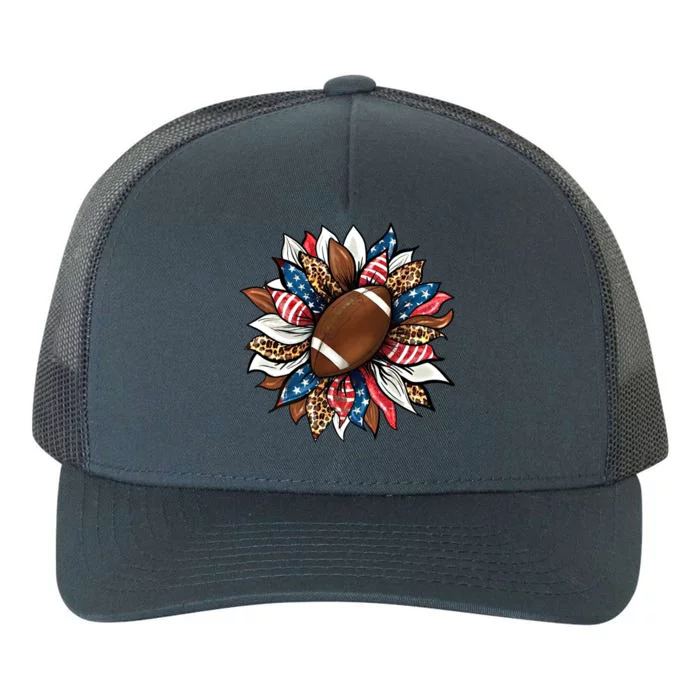 American Football Sunflower Great Gift American Flag Sunflower Gift Yupoong Adult 5-Panel Trucker Hat