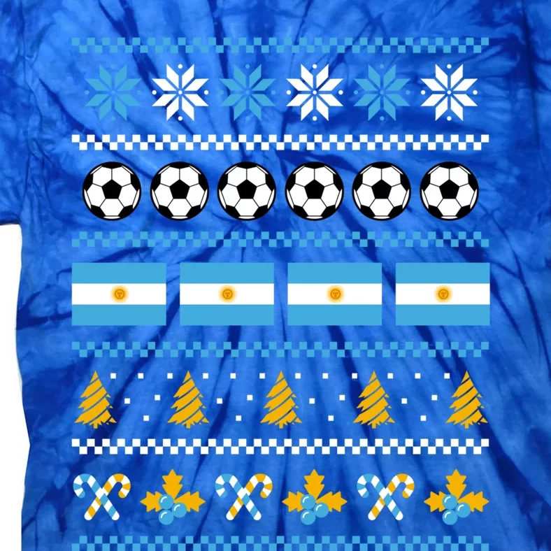 Argentinian Flag Soccer Ugly Christmas Sweater Argentina Cute Gift Tie-Dye T-Shirt