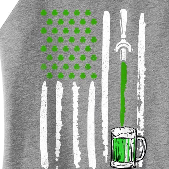 American Flag St Patrick's Day Shamrock Ing Beer Irish Funny Gift Women’s Perfect Tri Rocker Tank