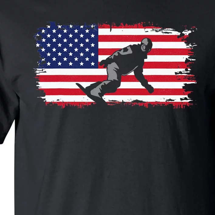 American Flag Snowboard Apparel Snowboarding Snowboard Tall T-Shirt