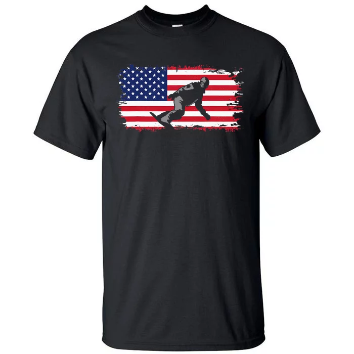 American Flag Snowboard Apparel Snowboarding Snowboard Tall T-Shirt