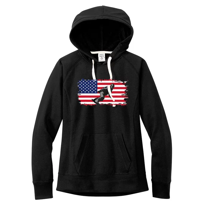 American Flag Snowboard Apparel Snowboarding Snowboard Women's Fleece Hoodie