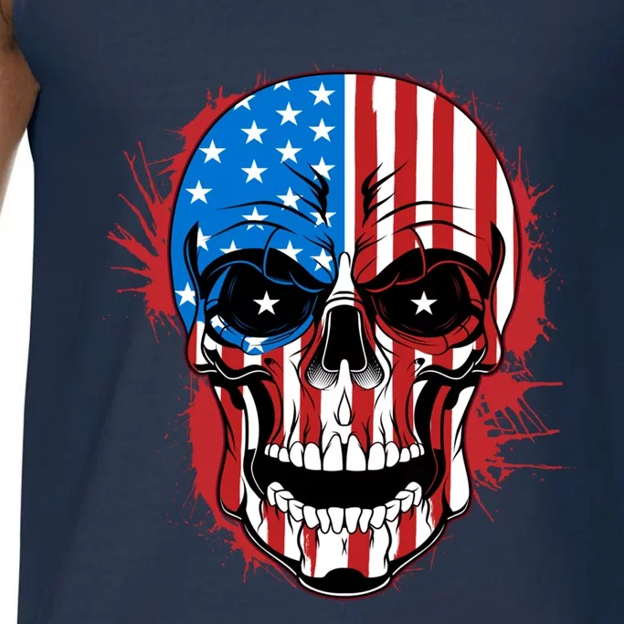 American Flag Skull 4th Of July Skeleton Patriotic Gift Comfort Colors® Tank Top