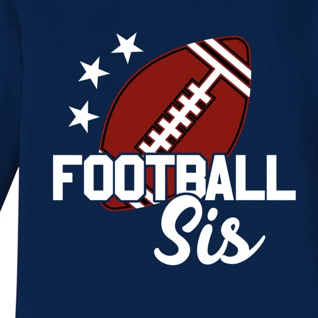 American Football Sis Gift Baby Long Sleeve Bodysuit