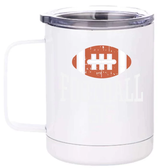 American Football Sis Vintage Gridiron Sports Lover Sister Cool Gift Front & Back 12oz Stainless Steel Tumbler Cup