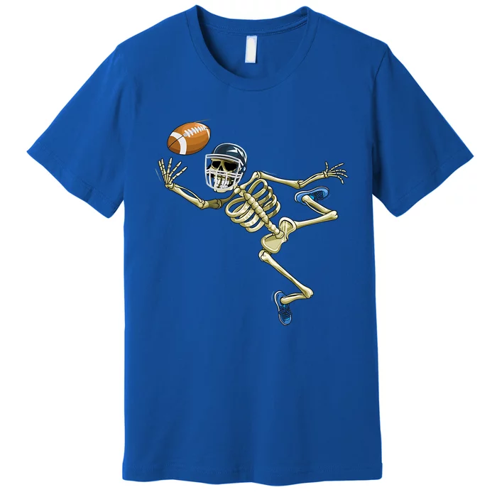 American Football Skeleton Halloween Football Fan Great Gift Premium T-Shirt