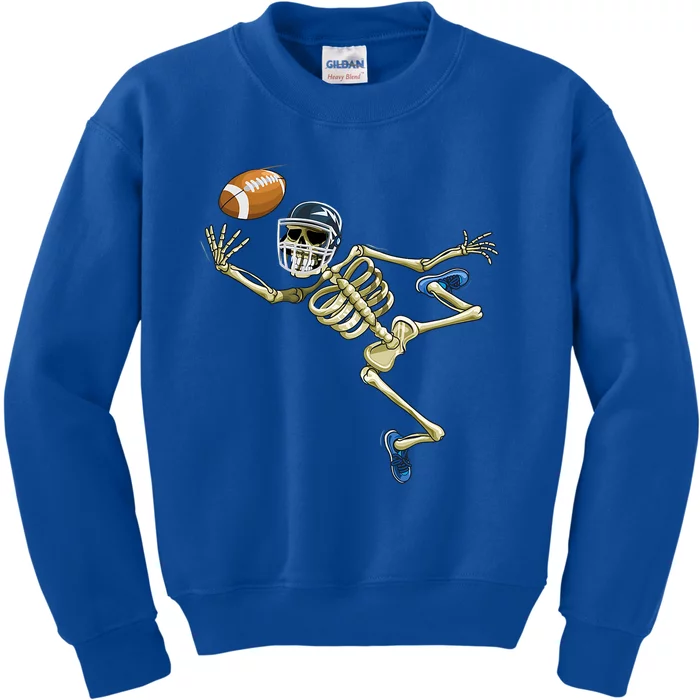 American Football Skeleton Halloween Football Fan Great Gift Kids Sweatshirt