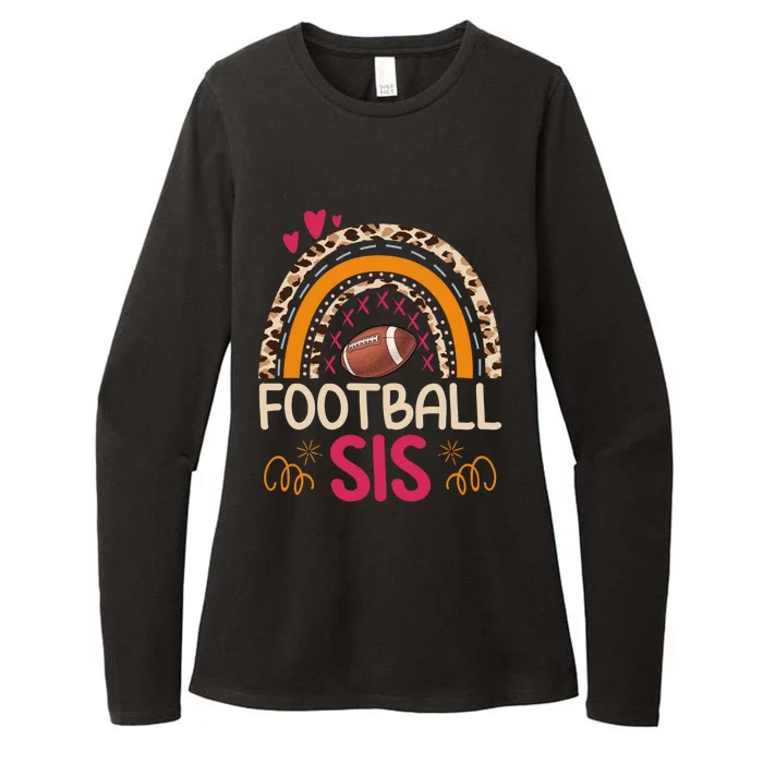 American Football Sis Family Matching Sister Leopard Rainbow Gift Womens CVC Long Sleeve Shirt