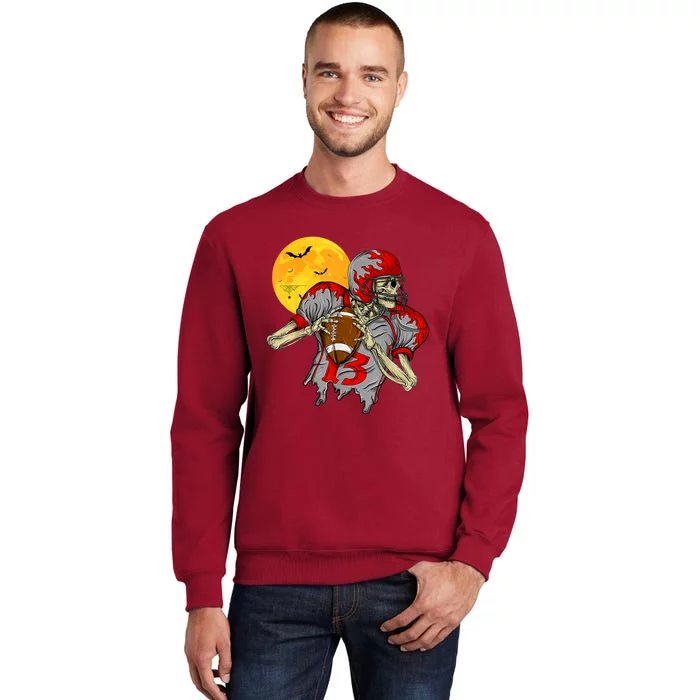 American Football Skeleton Halloween Football Fan Sweatshirt