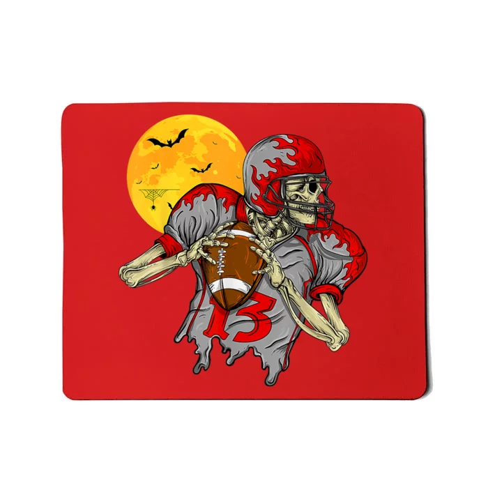 American Football Skeleton Halloween Football Fan Mousepad