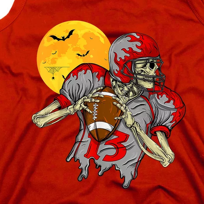 American Football Skeleton Halloween Football Fan Tank Top