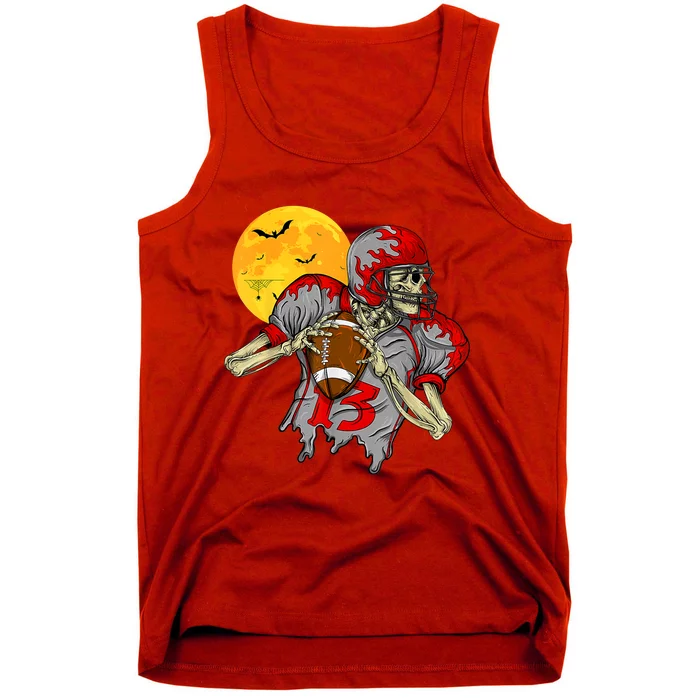 American Football Skeleton Halloween Football Fan Tank Top