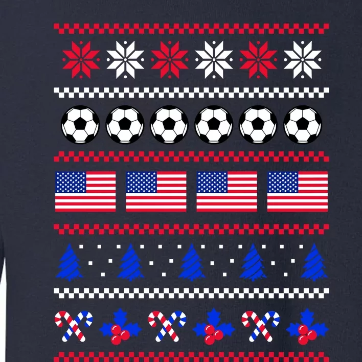 American Flag Soccer Ugly Christmas Sweater America USA Toddler Sweatshirt