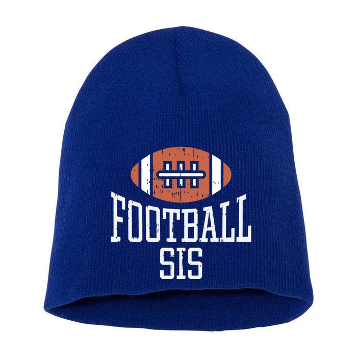 American Football Sis Vintage Gridiron Sports Lover Sister Meaningful Gift Short Acrylic Beanie