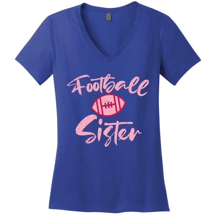 American Football Sister Family Matching Sis Gift Women's V-Neck T-Shirt