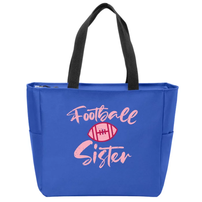 American Football Sister Family Matching Sis Gift Zip Tote Bag