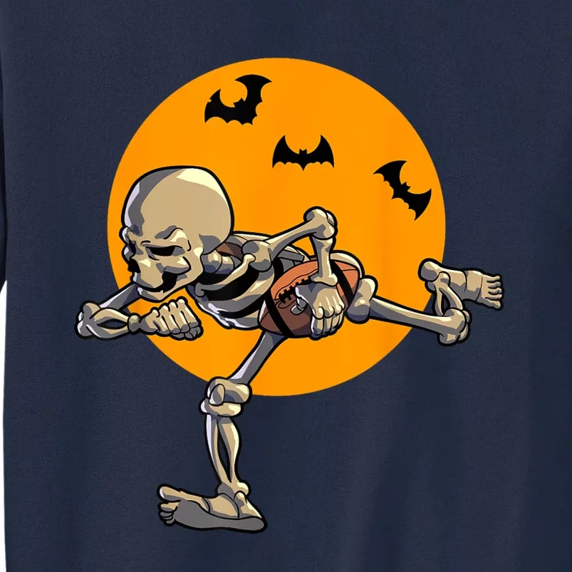 American Football Skeleton Halloween Football Fan Tall Sweatshirt