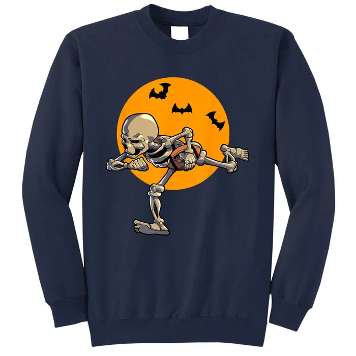 American Football Skeleton Halloween Football Fan Tall Sweatshirt