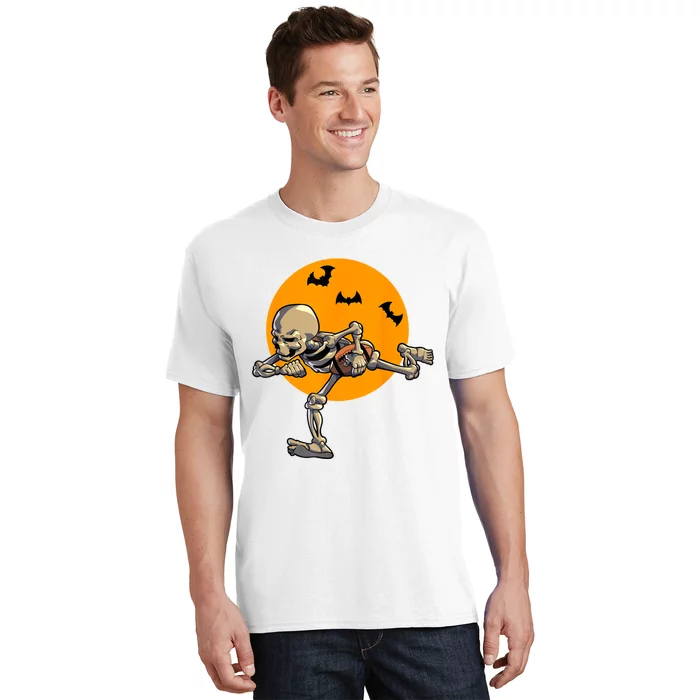 American Football Skeleton Halloween Football Fan T-Shirt