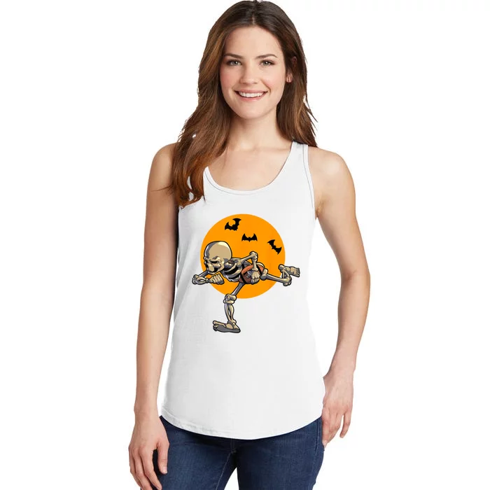 American Football Skeleton Halloween Football Fan Ladies Essential Tank