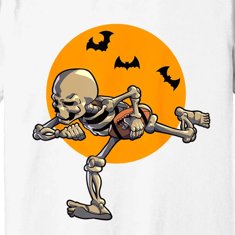 American Football Skeleton Halloween Football Fan Premium T-Shirt