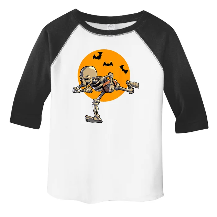 American Football Skeleton Halloween Football Fan Toddler Fine Jersey T-Shirt