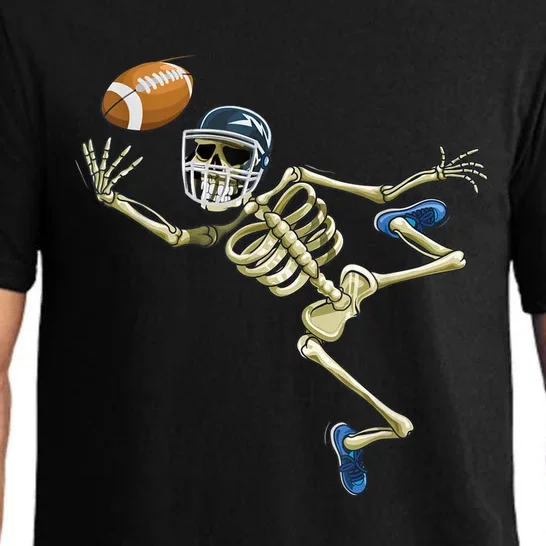 American Football Skeleton Halloween Football Fan Pajama Set