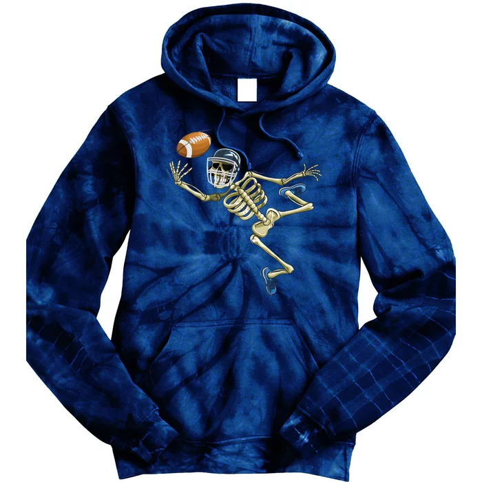 American Football Skeleton Halloween Football Fan Tie Dye Hoodie