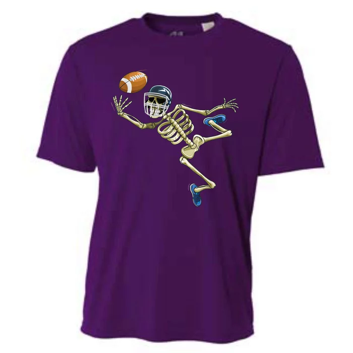 American Football Skeleton Halloween Football Fan Cooling Performance Crew T-Shirt