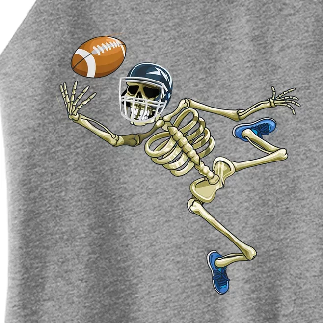 American Football Skeleton Halloween Football Fan Women’s Perfect Tri Rocker Tank