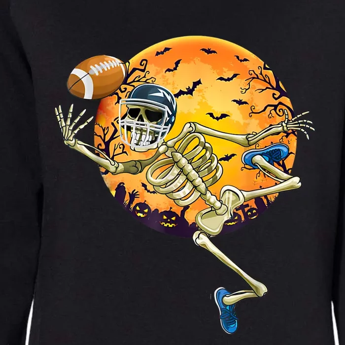 American Football Skeleton Halloween Funny Womens California Wash Sweatshirt