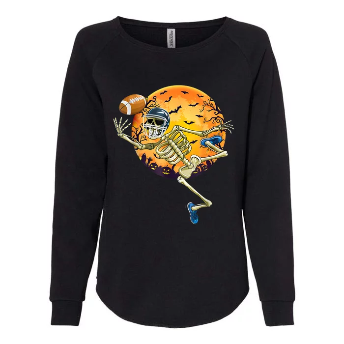 American Football Skeleton Halloween Funny Womens California Wash Sweatshirt