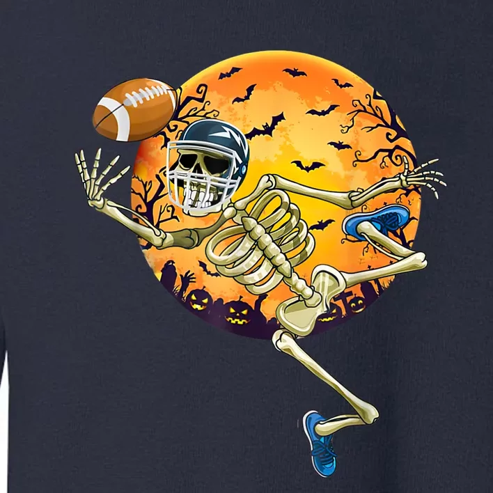 American Football Skeleton Halloween Funny Toddler Sweatshirt