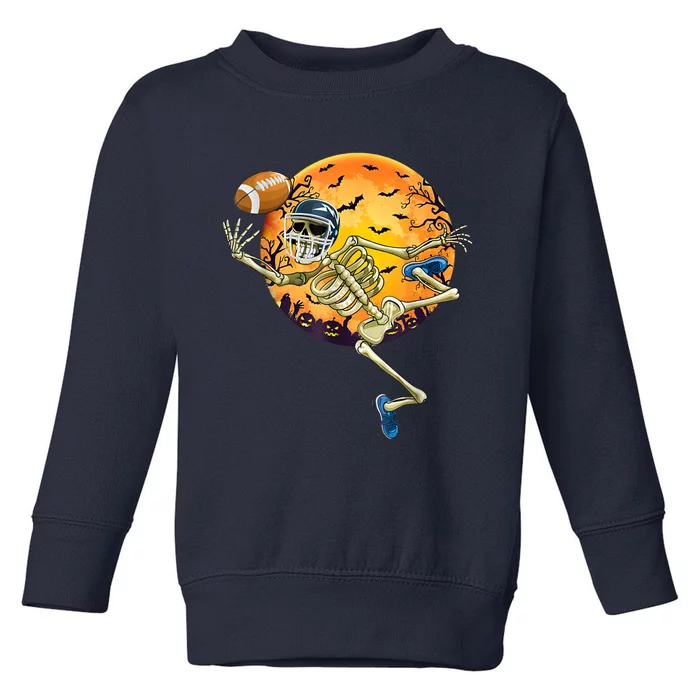 American Football Skeleton Halloween Funny Toddler Sweatshirt