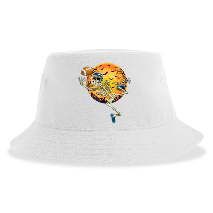 American Football Skeleton Halloween Funny Sustainable Bucket Hat