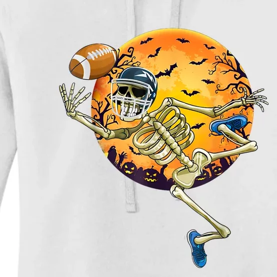 American Football Skeleton Halloween Funny Women's Pullover Hoodie