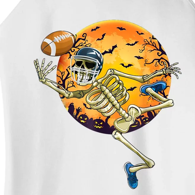 American Football Skeleton Halloween Funny Women’s Perfect Tri Rocker Tank