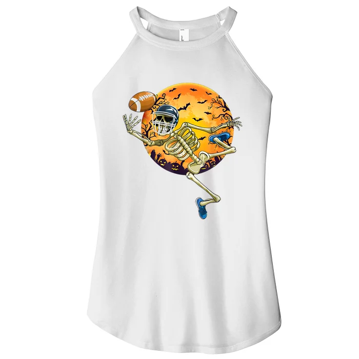 American Football Skeleton Halloween Funny Women’s Perfect Tri Rocker Tank